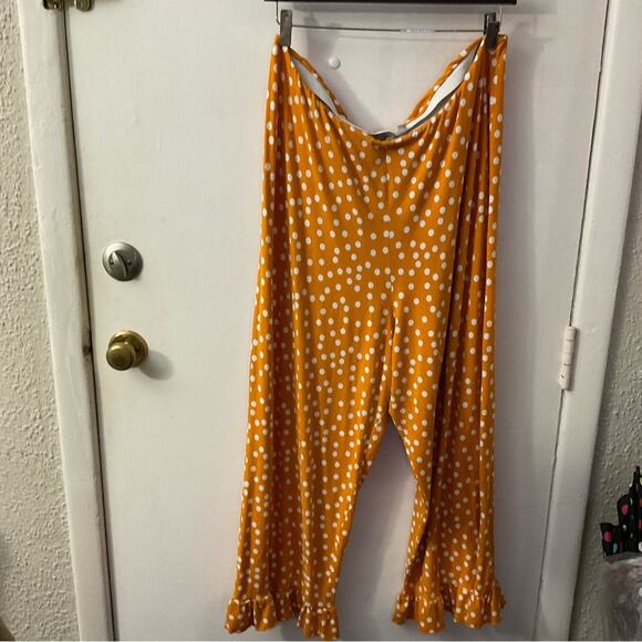 ASOS Orange Flared Ruffle Hem Polka Dot Pants  20 Twee Coconut Girl Dopamine - Picture 1 of 12